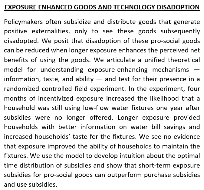 TiUEconomics's tweet photo. Today we welcome Paul Ferraro (@pauljferraro) from @JohnsHopkinsSPH to our #Tuesdayseminar on zoom! He will present his work "EXPOSURE ENHANCED GOODS AND TECHNOLOGY DISADOPTION" https://t.co/pPO3n2p93X #Technologydisadoption #Policymakers #disadoption #theoreticalmodel #economics https://t.co/mi38OGqoW3