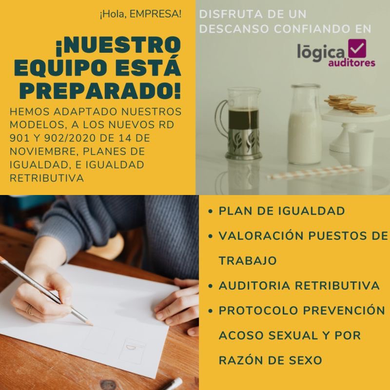 Empieza la cuenta atrás para implantar el Plan de Igualdad, para aquellas empresas que cuenten con 100 personas en plantilla. Os recordamos que debéis de tenerlo implantado antes del 07 de marzo de 2021.
#auditoriaretributiva #valoracionpuestosdetrabajo
info@logicauditores.com