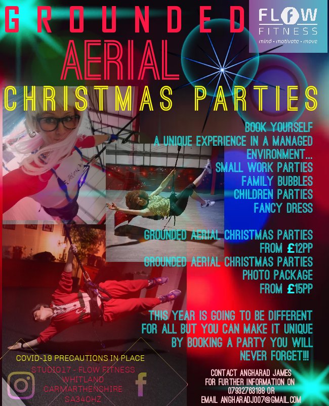 flowfitness17's tweet photo. ✨CHRISTMAS PARTY WITH A TWIST!!✨
🎄BOOK YOURSELF
A UNIQUE EXPERIENCE with GROUNDED AERIAL IN A MANAGED ENVIRONMENT...
🎅SMALL WORK PARTIES
🎅FAMILY BUBBLES
🎄CHILDREN PARTIES
🎄FANCY DRESS
#Christmas2020 #lockdownversion #bungee #party https://t.co/uF0EB88HCa