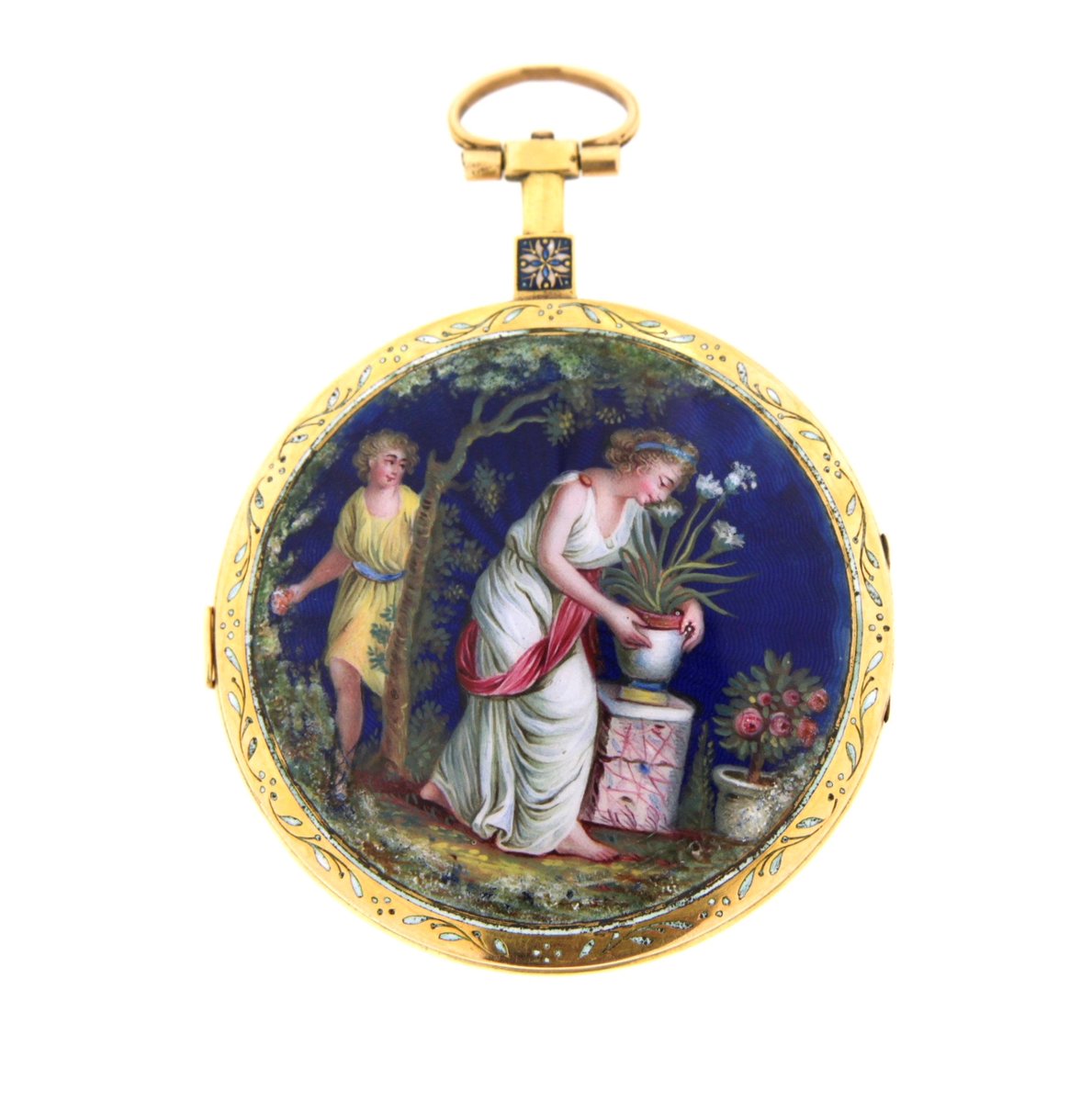 littlecogs's tweet photo. The watch case of the watch we have been overhauling ! Look at that painted enamel. #tuesdaymotivations #horology #watchmaking #historiccraft #enamel #decorative #art @allcollcare @clockandwatchuk @heritage_crafts Enjoy your day https://t.co/vcTTATbIKw