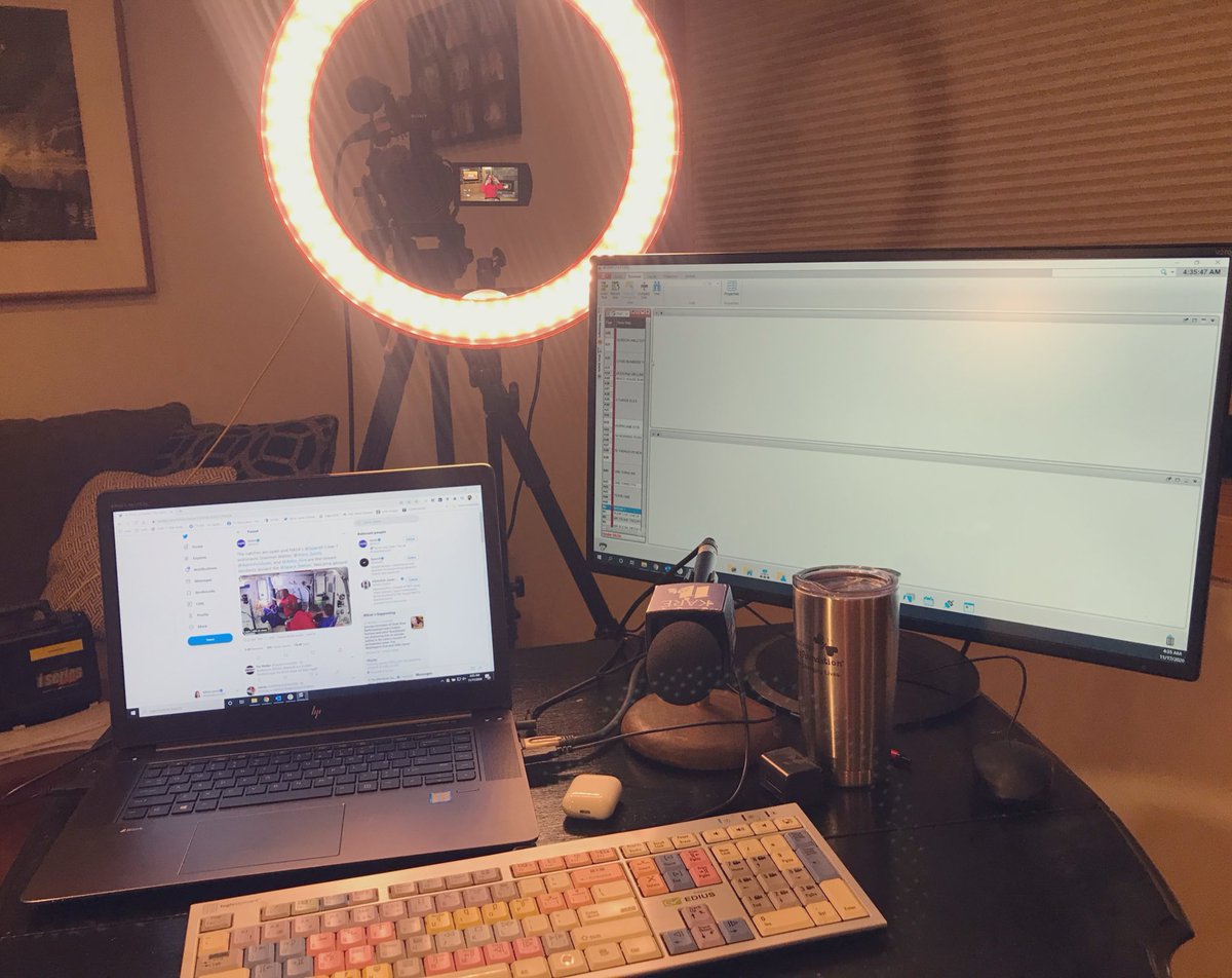 alicialewisKARE's tweet photo. My view from home! Who’s up with us? #Sunrisers #RollCall ☕️🤪 #WorkingFromHome #BasementLiving #WatchForToads🐸 https://t.co/Tck9zoAcUx
