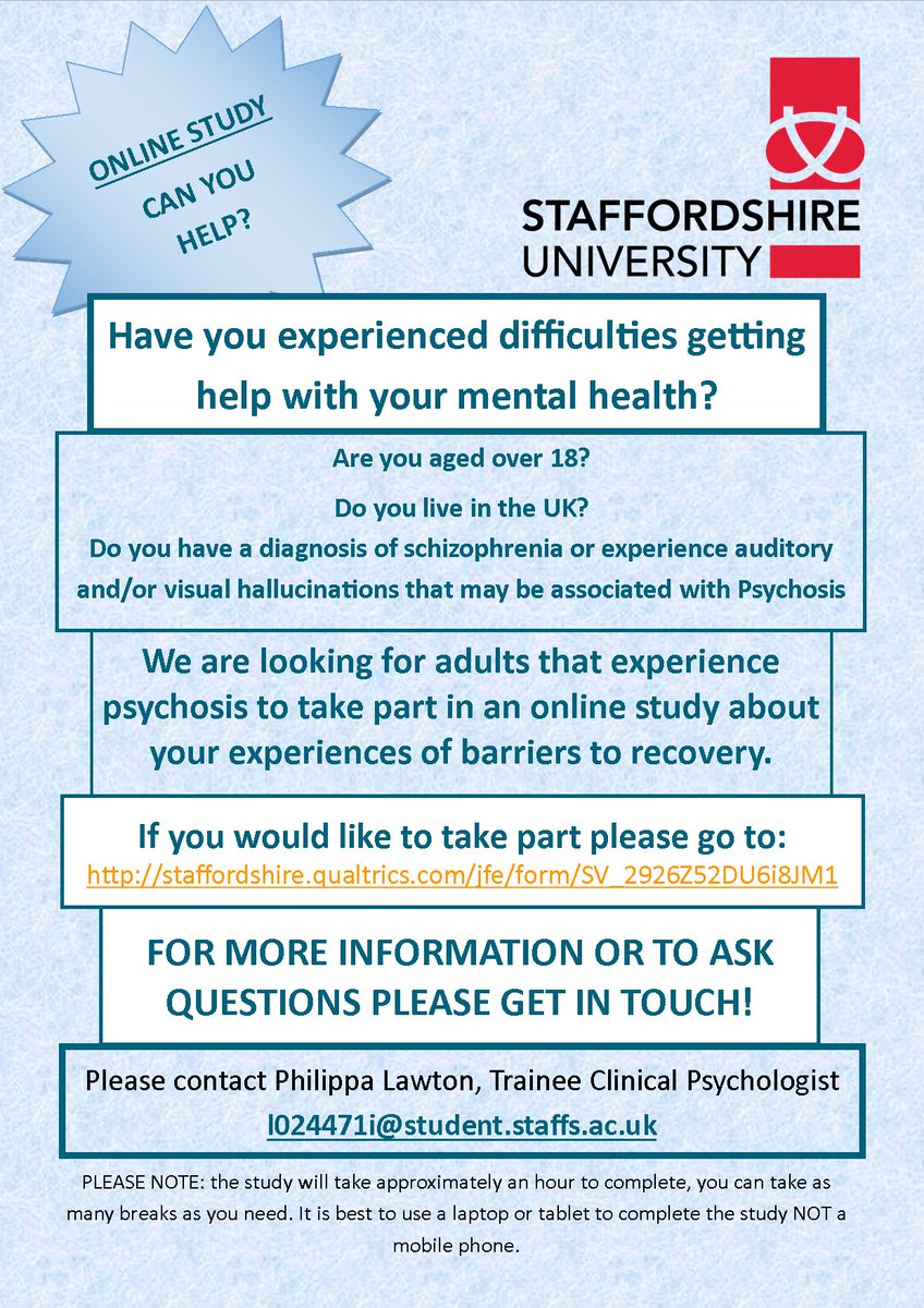 mary_annastle's tweet photo. Lovely people of Stoke-on-Trent and North Staffs - can you help @philippa_lawton with her mental health research? She's looking to reach people who have experienced difficulties getting help. Details below and here 👉 https://t.co/oqZ5wJdC1n https://t.co/UT08gMHWhn