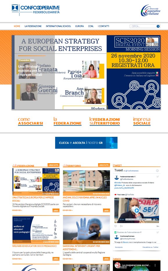 FedSolidarieta's tweet image. Nella nostra homepage federsolidarieta.confcooperative.it le ultime news:  #SCIS2020 #26novembre la maratona digitale per tracciare il futuro dell&apos;impresa sociale &quot;A European Strategy for Social Enterprises&quot; per partecipare registrarsi qui zoom.us/webinar/regist…