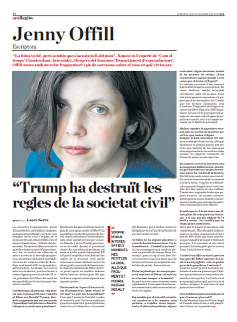 som_amsterdam's tweet photo. «Sempre m'han interessat els moments més petits de la vida, allò que fàcilment et podria passar per alt», explica Jenny Offill, l'autora de #ComElTemps en aquesta entrevista de @La1raSerra per l'@ARAllegim No te la perdis! https://t.co/b3i4e6stPJ https://t.co/IlT7NDWxTG