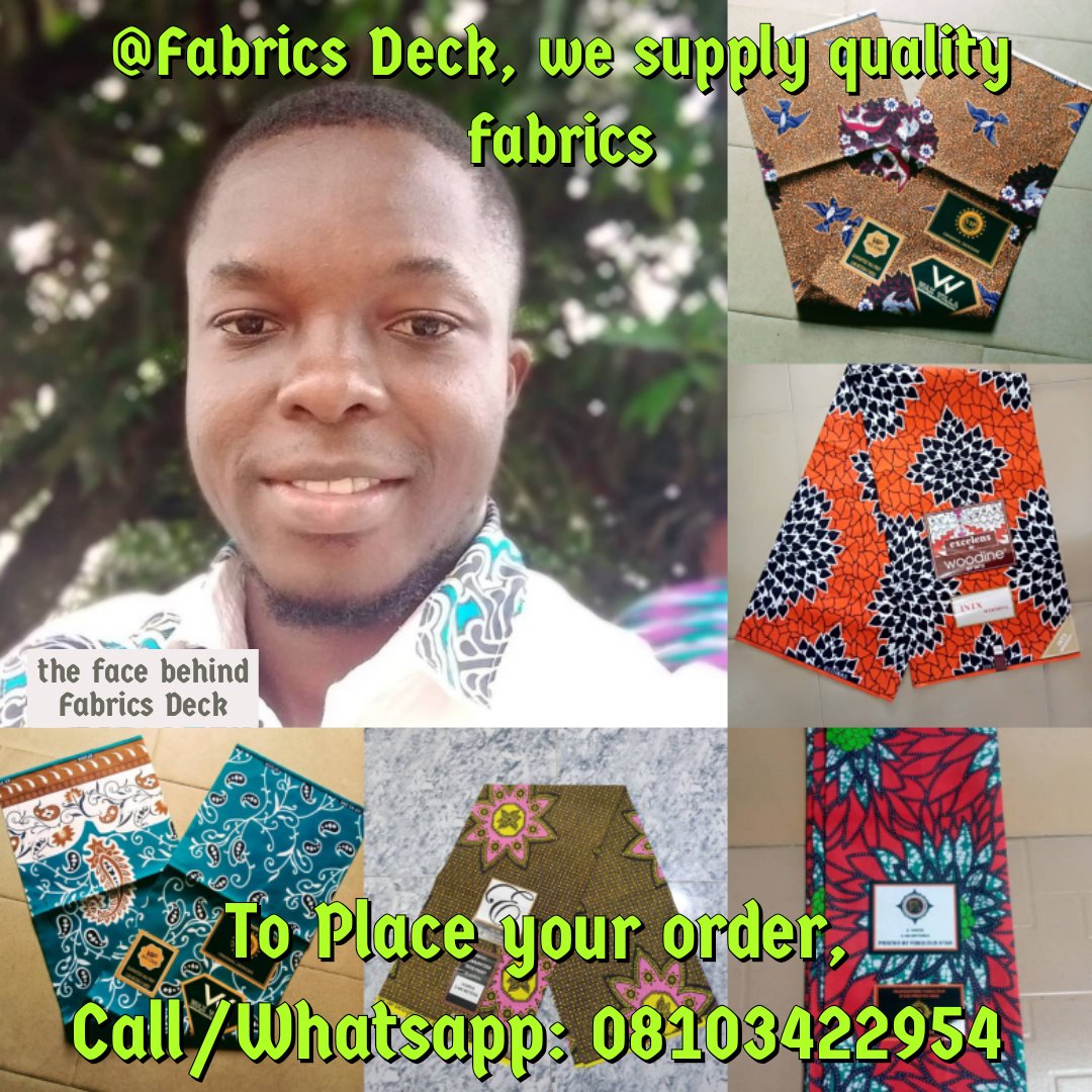 iDoc_Charles's tweet image. Wholesale prices:
📌 Plain and Pattern = #1500 (Complete 4yards)
📌 Senator Materials = 800 per yard (for Cashmere)
📌 1200 (for stock and Checkers)

📌 Ankara Daviva Print = 1500 (6 yards each)

#plainandpattern #fabricsinlekki #fabricforsale #fabricsupplier #asoebifabrics
