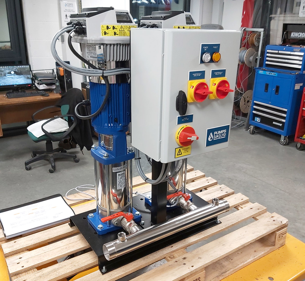 PumpsUKService's tweet photo. The latest pump to cross our workshop is this PUK VARI COM 2 SM that is destined for a Stately Home. To learn more about our PUK VARI COM range download our booster brochure. https://t.co/z2mjceizZe https://t.co/bZgPkJha1h