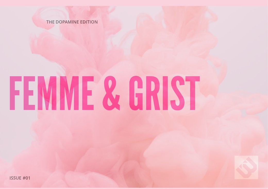MCPORTERWRITER's tweet photo. Femme &amp; Grist Mini-Mag: The Dopamine Edition for your perusal https://t.co/3BBXieZ6Vc https://t.co/1g6ljHLZcd