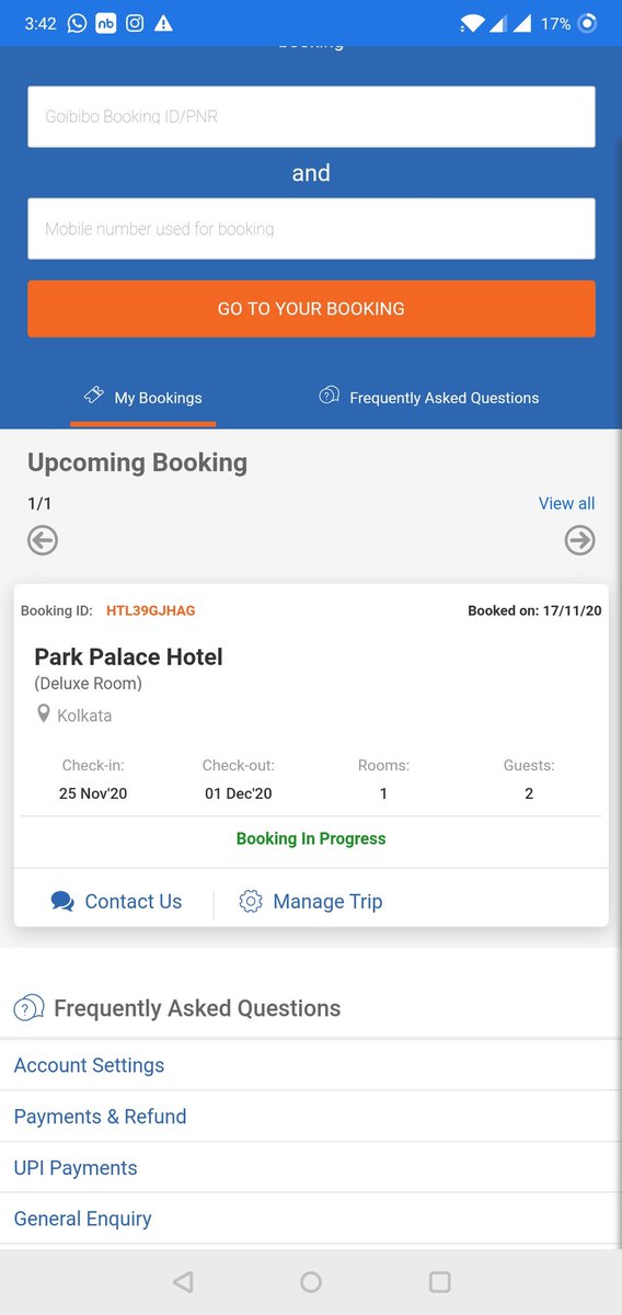 ArkDgr8's tweet photo. @SanjayBhasin5 Hello sir hope you are doing well but i wish i could do the same i made a booking @goibibo made the payment as wee but didn't get any confirmation, and customer service is bogus. https://t.co/07angKdv6I