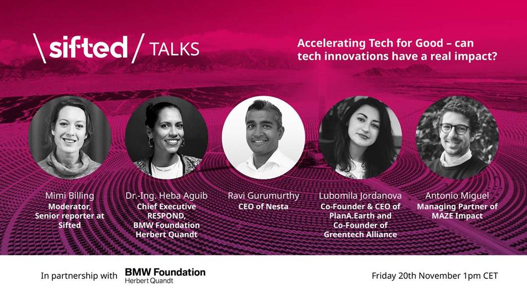respond_acc's tweet photo. Tune in to @Siftedeu Talks on Friday, November 20 at 1 PM (CET) to learn how tech #innovations are creating real #impact!

Register here: https://t.co/RtgDUxDPN2

#Entrepreneurs #Tech4good #Innovation #ImpactInBusiness
@bmwfoundation @utum_muc https://t.co/NBJnAYP8TH