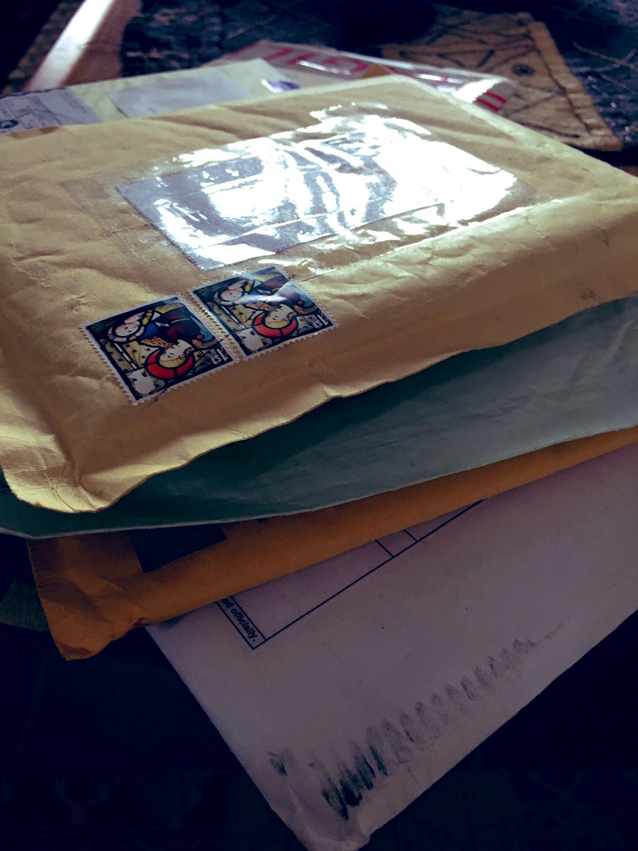Six #TAE21 cards in the post this morning from .... India, USA, Canada and the UK. Thanks to everyone who is donating their art this year in our charity fundraiser for <a href="/L_I_N_C/">Ringo Mtisi</a> in May. #leukaemiehelp #charityartsale #TAEpostcards