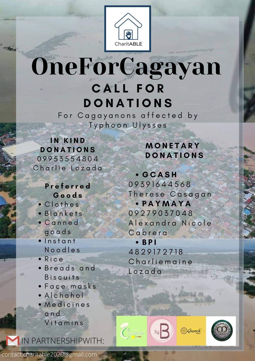 CharitABLE2020's tweet photo. DAILY UPDATE: Day 2

Our collective efforts have generated a total of PHP 8,924.25 as of 11/17/20 6PM.

Thank you for your continued support and compassion to help! Your donations are greatly appreciated. Keep donating through the following accounts:

#CagayanNeedsHelp
#UlyssesPH https://t.co/NLBlTA1G9X