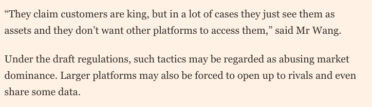 so we see state intervention at the level of interoperability, disallowing platforms from fully enclosing their ecosystems and using market pressure to dominant existing and new markets