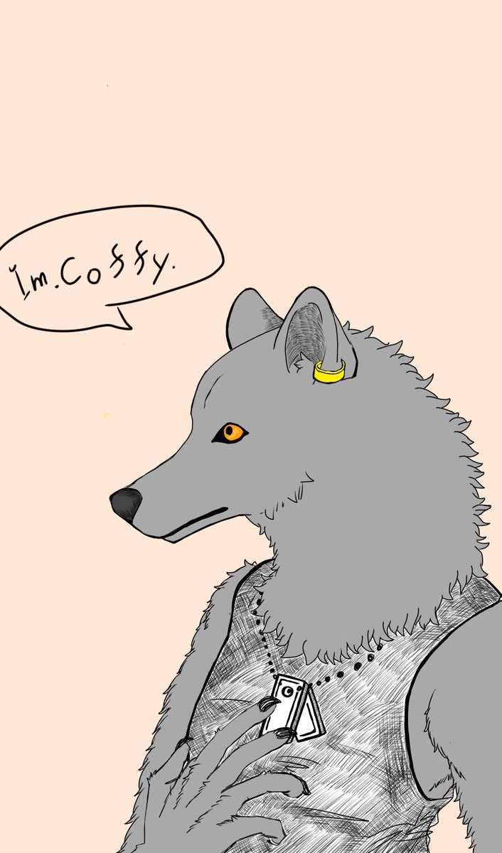 コーフィー アイコンこれにしよう 狼獣人にネックレスと言えば 俺は断然ドックタグです イラスト ケモノ Furry 獣人