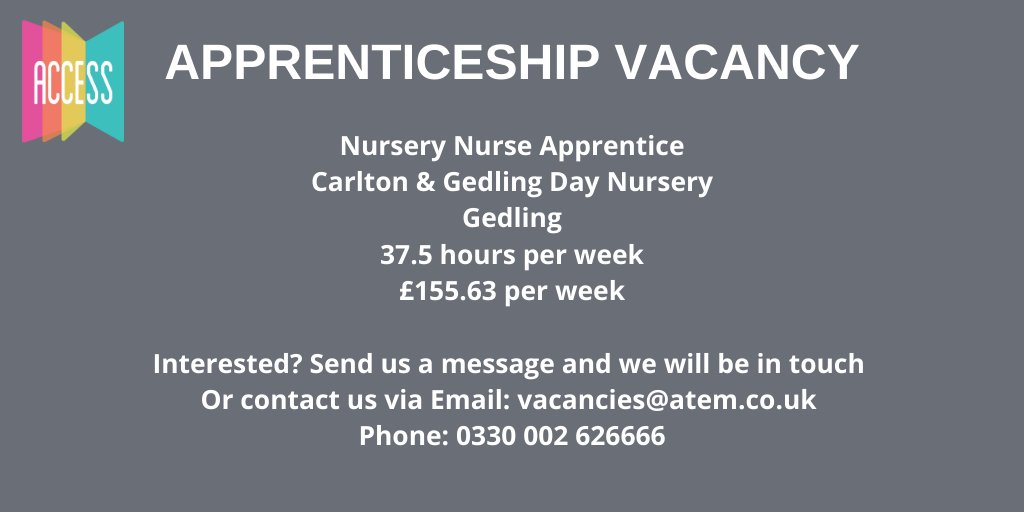 accesstraining's tweet photo. Earn while you learn! We have some new exciting #Apprenticeship #Vacancies. To apply, please visit our website at https://t.co/gOxPD5RMhn
#accesstraining #careers #earnwhileyoulearn #apprentice #jobs #NottsYP https://t.co/OSdAOt2sLO