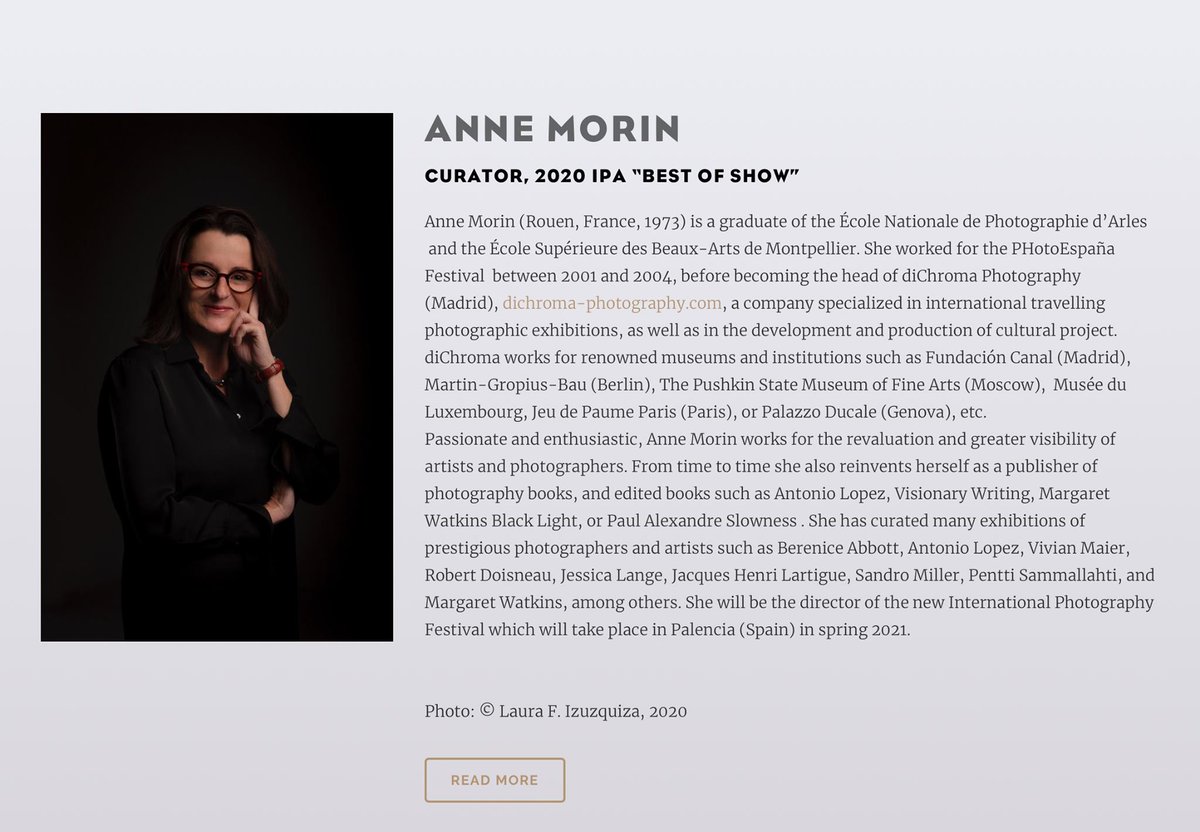Our director Anne Morin will be the curator "Best of Show" 2020 <a href="/IntlPhotoAwards/">IntlPhotoAwards</a>. Honoured by the trust placed in us! photoawards.com/jury/