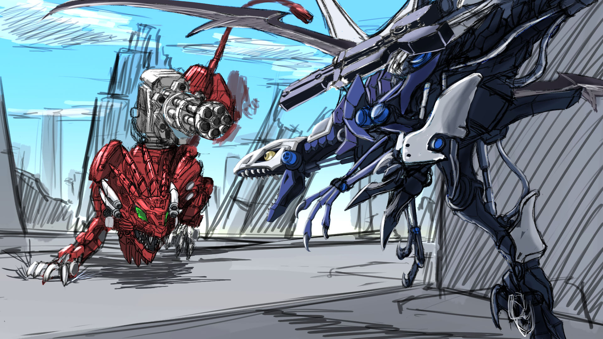 Obscura Zero 全然進まないので進捗載せる アニメ始まる前から描いてたからライガーにバリエがいるとは知らず Illustration Zoids Drawing イラスト ゾイド ゾイドワイルド戦記 T Co Bjttbemoey Twitter