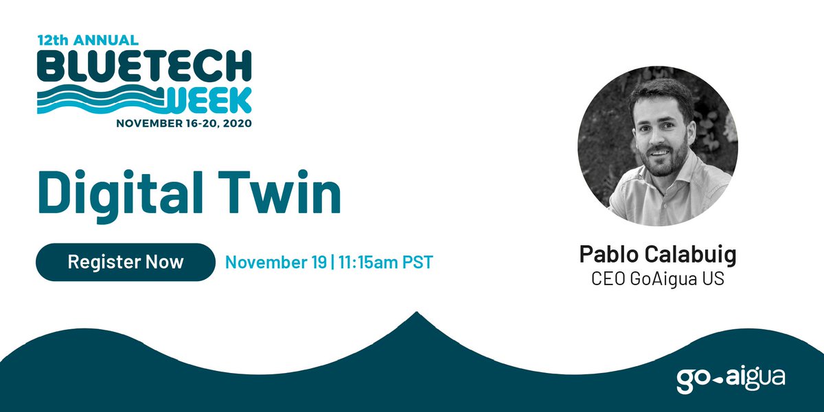 goaigua's tweet photo. Excited to participate in #BlueTechWeek2020 happening this week, 11/16-20! @pablocala9, GoAigua US CEO will join an expert panel on 11/19 at 11:15am PST on how #DigitalTwin is impacting #bluetech industry. https://t.co/ZkQqqY2cn7
@TMABlueTech #TMABlueTech #BTW2020 https://t.co/durobzaFVX