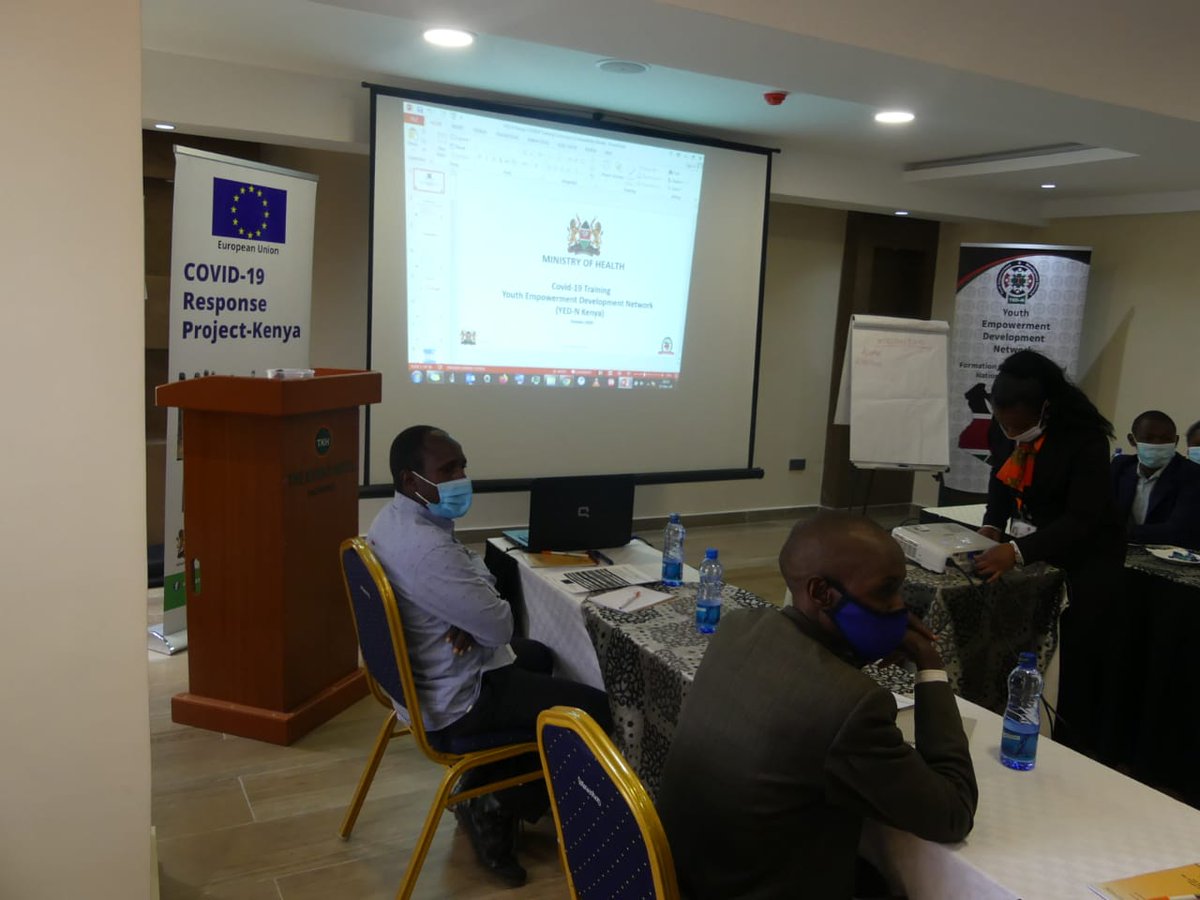 kalokikilisya's tweet photo. #YEDNCovid19Training training Machakos youth leaders on covid-19 IPC Kyaka Hotel, Machakos in partnership with @YEDNetworkKe  @EUinKenya and @Amref_Kenya @MOHA_made_
#YEDNCovid19Training #angamizacoronamachakos #EUCovid19ResponseKE https://t.co/IriUY0uoTI