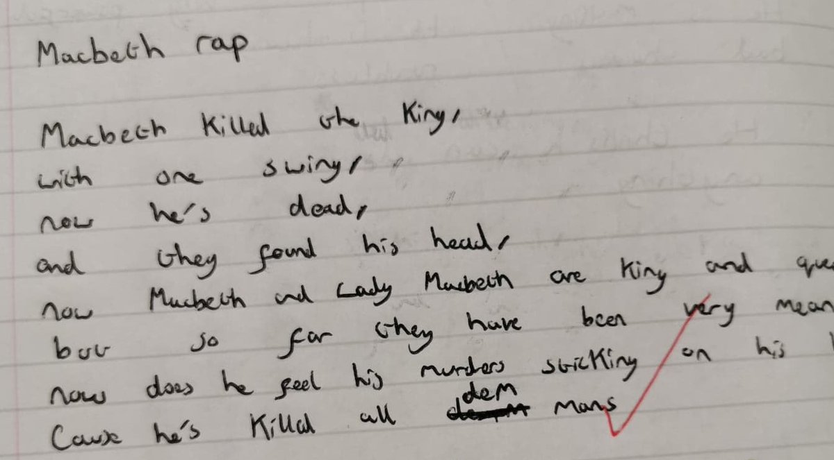 Check out this rap written by one of our Year 9 pupils about Macbeth.... #educatingbradford #rsc #hiphopshakespeare