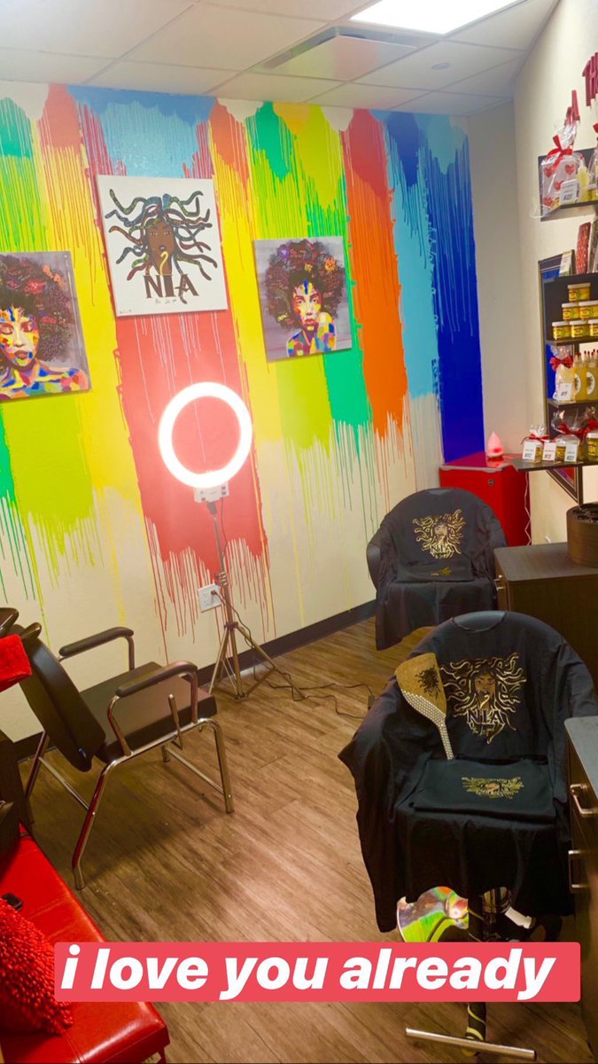 This is the salon suite. I decorated and painted the wall and everything myself. This was the start of my product line. I eventually launched it online Nov 11th 2019.