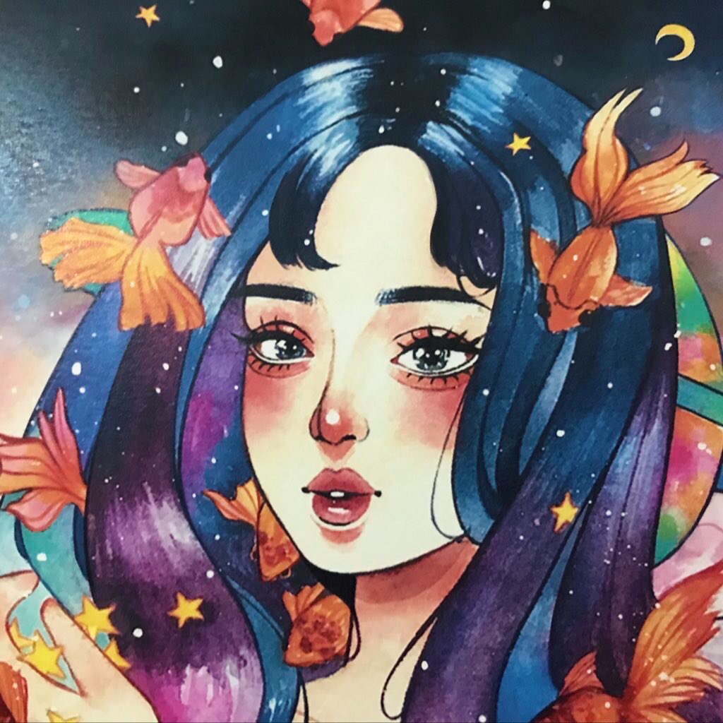 kambingpastela's tweet photo. This one is from either #comicfiesta2019 or #animangaki2019 artist’s booth. It’s by ig : @/kazel_ and I love bulbous golden water creatures https://t.co/99pK1JRgsT