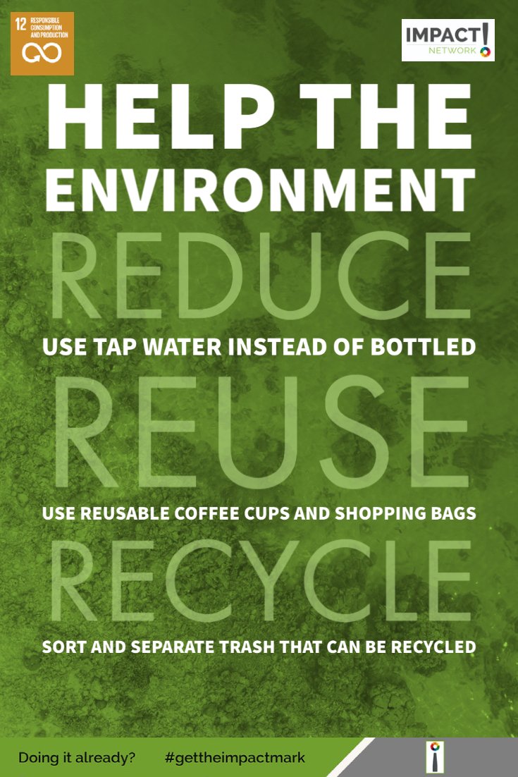 SDG 12: Worldwide consumption and production - a driving force of the global economy - rest on the use of the natural environment and resources in a way that continues to have destructive impacts on the planet.

If you can evidence this in your business #gettheimpactmark