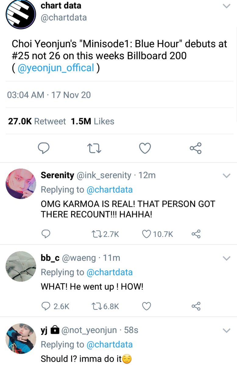 beomieslaugh's tweet photo. #Beomjun au where:

Beomgyu makes an anti account for his competition. He sees Yeonjun reached #26 on the charts. Beomgyu tweets demanding a recount, but it doesn't go as planned- https://t.co/PVdlMp146L