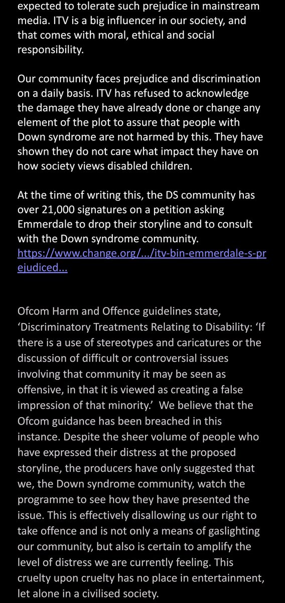 BobDuckNWeave's tweet photo. So. @emmerdale are running a horrifyingly outdated storyline which *encourages* the abortion of those with #DownSyndrome.

For reference, I am pro-choice, but encouraging abortion based on a disability is just wrong.

#EducatingEmmerdale

How to help in thread 👇 https://t.co/rn452kwTbL