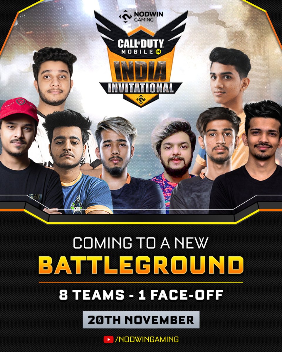 NodwinGaming's tweet photo. We’ve invited India’s top Mobile Pro-Players to form their teams and join us for the Call of Duty Mobile India Invitational! Who will you be supporting? Fire
Tune in for a special announcement as well LIVE on 20th Nov!
https://t.co/VYApBNrHgo
#CODM #CODMII #CODMinvitational https://t.co/Xn0fqX4V7r