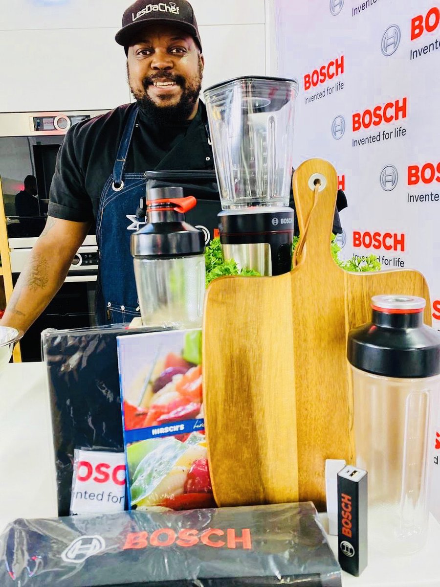 MargaretHirsch's tweet photo. Such fun cooking with @LesDaChef in the beautiful @BoschHomeSA kitchen at @HirschHomestore Centurion today! π©βπ³
A huge congratulations to Harsha Pather you on winning the amazing Bosch hamper worth R2000.00! ππ #CookLikeABosch https://t.co/xCHoRJfaRT