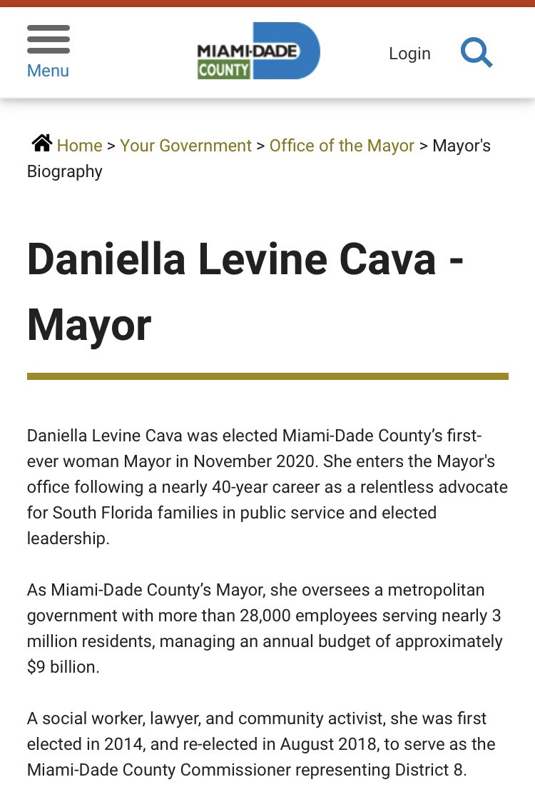 doug_hanks's tweet photo. Miami-Dade has a new mayor today, and the county’s website is on top of it. https://t.co/pXeZvLfElL