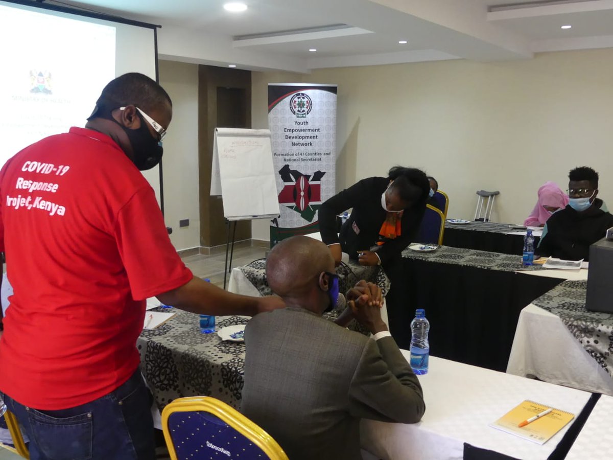 mumo_____'s tweet photo. Happy and glad to be part of the #YEDNCovid19Training that kicked of today in Machakos to help in the campaign #angamizacoronamachakos . We thank @MOH_Kenya @Amref_Kenya  @AnalyticaKE @YEDNetworkKe for making #angamizacoronamachakos possible and a success.Pamoja tuangamize corona https://t.co/NqaObSzNGw