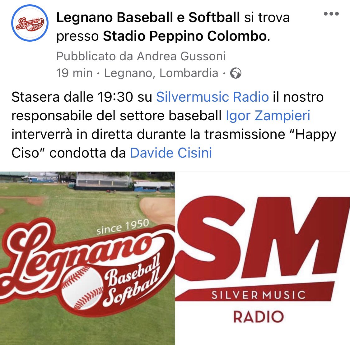 AndreaGussoni1's tweet photo. Stasera tutti collegati su #HappyCiso โพ๏ธ๐ @SilverMusicR @DavideCiso https://t.co/iDaRDU36hg