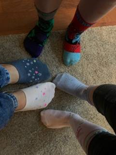 Jacksons_1876's tweet photo. I love this photograph of Linzi Pinnegar's kids supporting anti-bullying week with their odd socks on. This was taken just before going to school yesterday and part of @JacksonsLaw_01 'fresh air' week. Our staff are really getting into this challenge! #teamjacksons #freshair https://t.co/EC4na04lRt