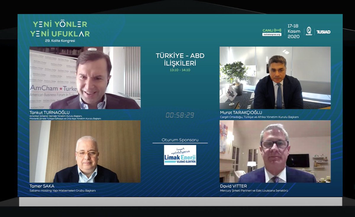TurkeyAmCham's tweet photo. KalDer 29.Kalite Kongresi “Türkiye-ABD İlişkileri” konulu üçüncü oturumunda AmCham’in katkılarıyla kalitenin küresel tedarik zincirlerine katılımı, Amerikan yatırımcı öncelikleri, ikili ticaretteki potansiyel sektörlere etkisine dair deneyim paylaşımı yapıldı. #TurkeyUSrelations https://t.co/bLHMGv7FSa