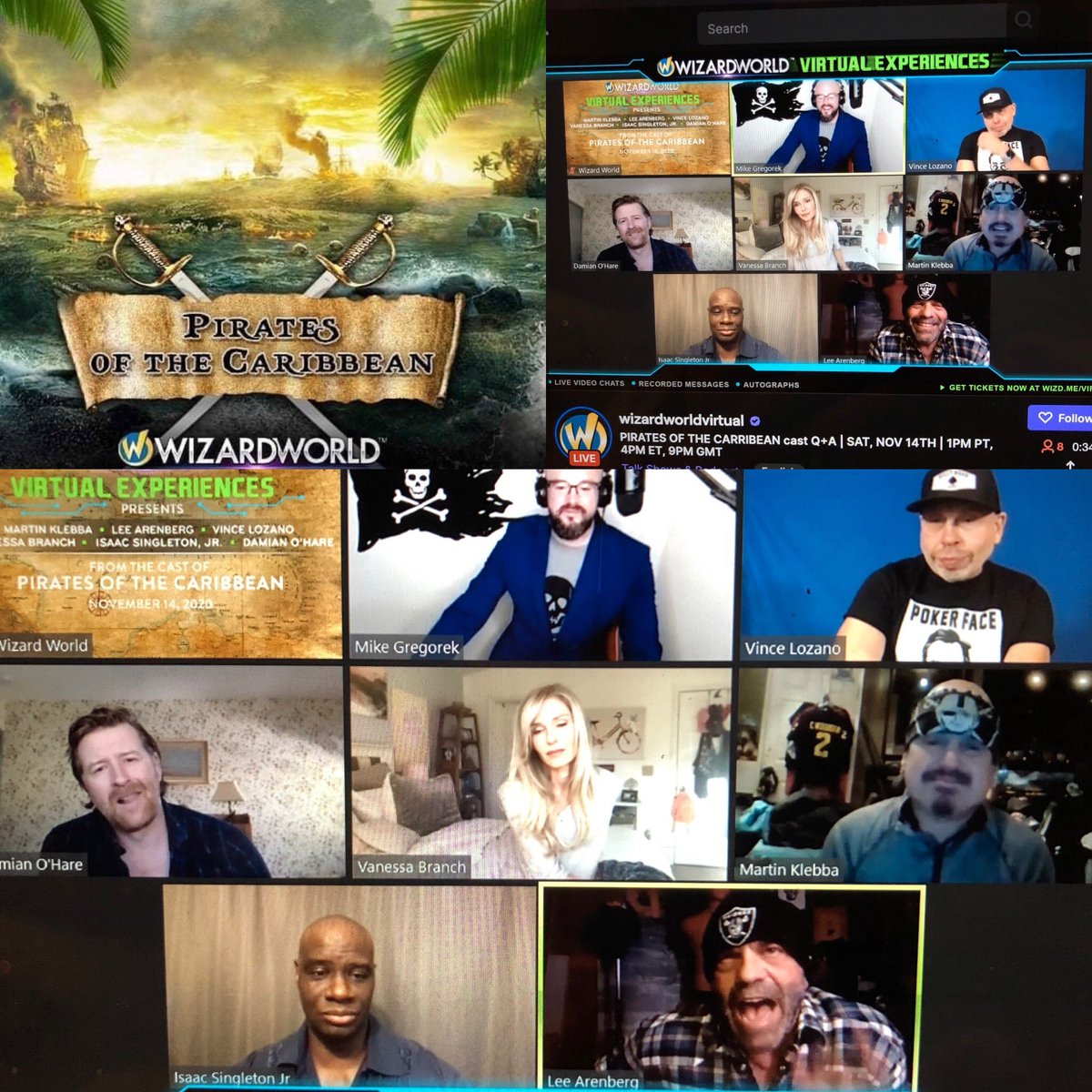 I017597's tweet photo. @WizardWorld #virtualexperience #PiratesoftheCaribbean #livestream #QandA #wizardworld @leearenberg https://t.co/kn5fAiWZGT