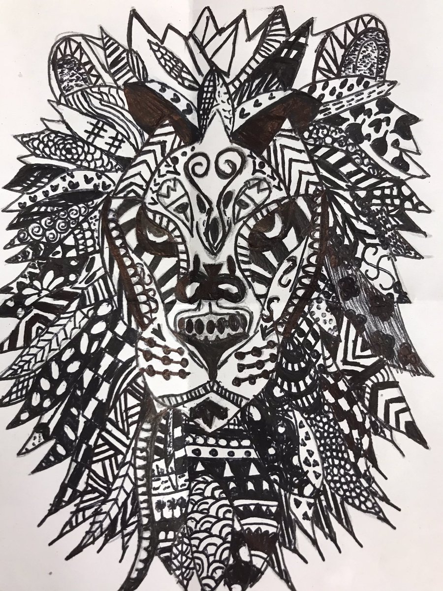 A superb Zentangle example by Kaci in Year 9!
