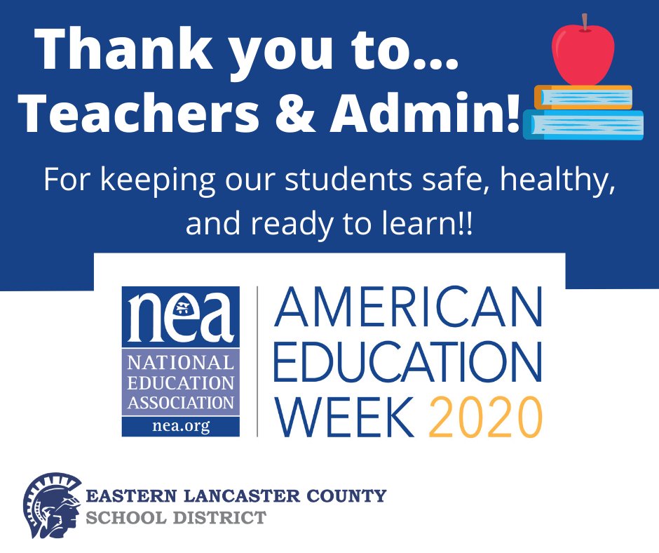 ElancoElem's tweet photo. Thank you to all of our teachers and administration for keeping our learners safe, healthy, and ready to learn! We greatly appreciate all the hard work our teachers &amp; administrators are doing to make learning happen to create a memorable year!  #aew2020 #spartanpride https://t.co/FprLLMtLDd