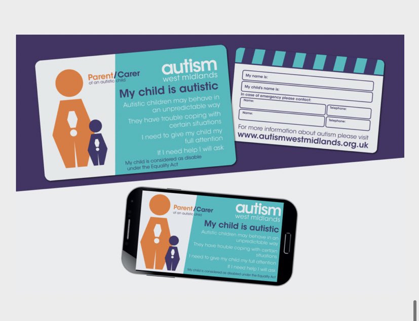 AutismWmp's tweet photo. There is also a free downloadable #AutismAlertCard for parents and carers of autistic children. Please visit @autismwestmids website for more information! ✨ https://t.co/L3dEV10n3v