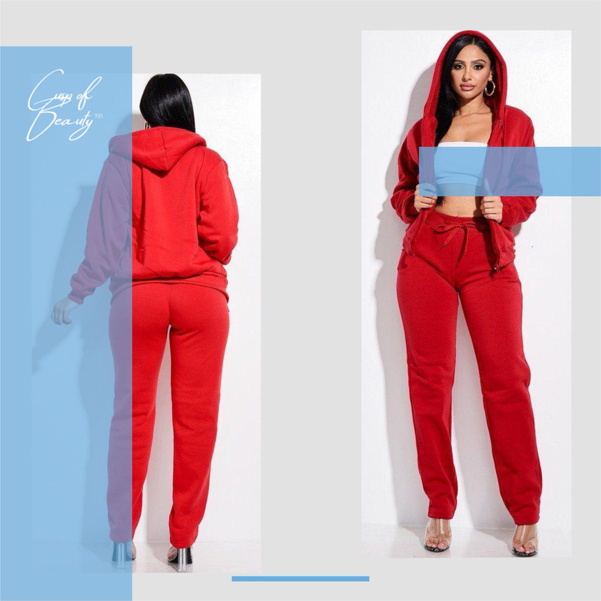 Cuspofbeauty925's tweet image. This product is a French terry zip front faux fur-lined jacket and pants. This is two pieces set. This set of clothes is super comfortable and soft. The fabric is breathable and is of top quality.
----
🛍️ bit.ly/36ILpRZ
.
#cuspofbeauty #zipfront #jacketandpants #beauty