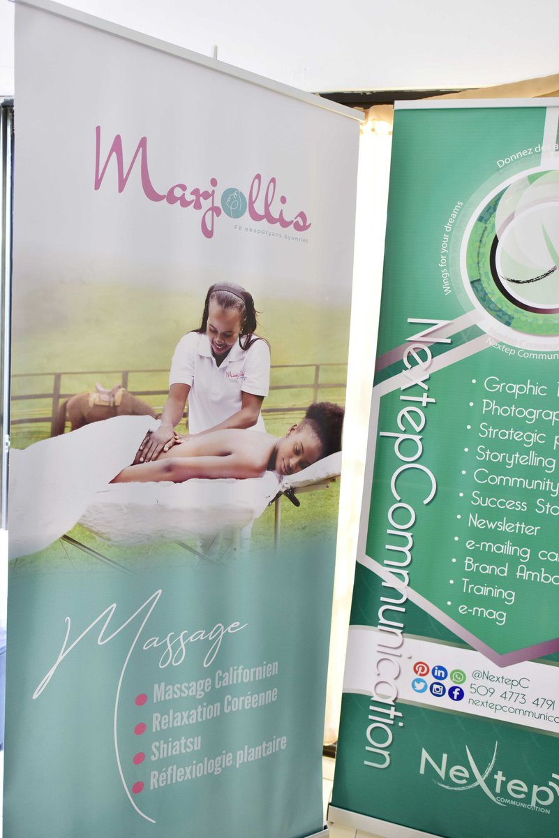 NextepC's tweet photo. Nos réalisations sont gorgées de soleil pour vous insuffler l'énergie nécesaire pour aller de l'avant.
Ask @marjollis about her experience.
We are #NextepCommunication
Marjollis logo designed by #JohanneElima
Nextep logo by #VantzBrutus
#rollupbanner #digitalmarketing #Nextep https://t.co/lvAhnsWsi4