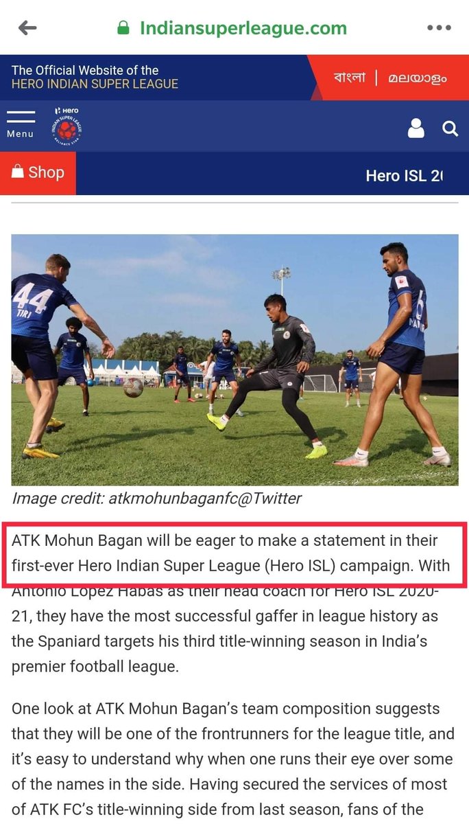 pratztalking's tweet photo. @aajkaalofficial গত ১৫ ই নভেম্বর ISL ওয়েবসাইট confirm করেছে যে এটাই ATK MOHUN BAGAN এর প্রথম ISL. তাই ISL এর  ক্ষেত্রে ATK MOHUN BAGAN কে "গতবারের চ্যাম্পিয়ন" বলা যায়না..এবছর চ্যাম্পিয়ন যদি হয়,তো পরেরবার এটা বলা একদম যথাযথ হবে...ধন্যবাদ https://t.co/MmUHrz7vws