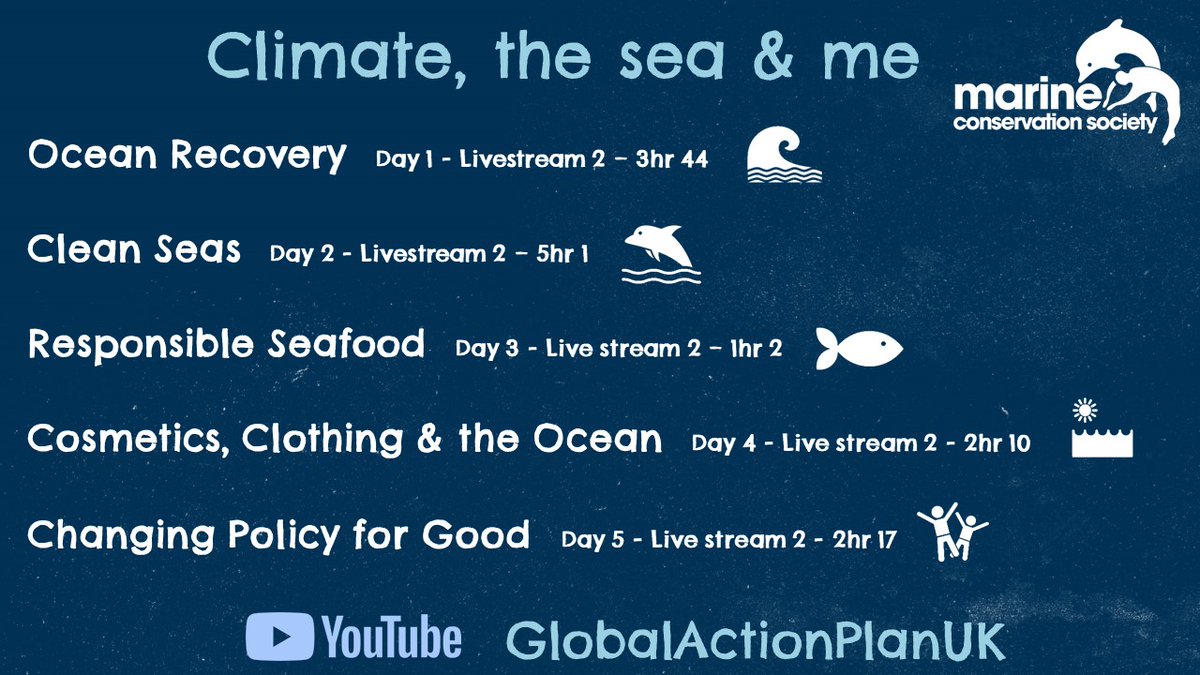 Missing #YouthClimateSummit2020 ?
📺You can watch back all @mcsuk sessions, along with loads of other great #ClimateAction sessions on @globalactplan youtube channel bit.ly/2UBqFpK Perfect lunchtime viewing. 
Start times for MCS sessions 👇
Enjoy 🌊