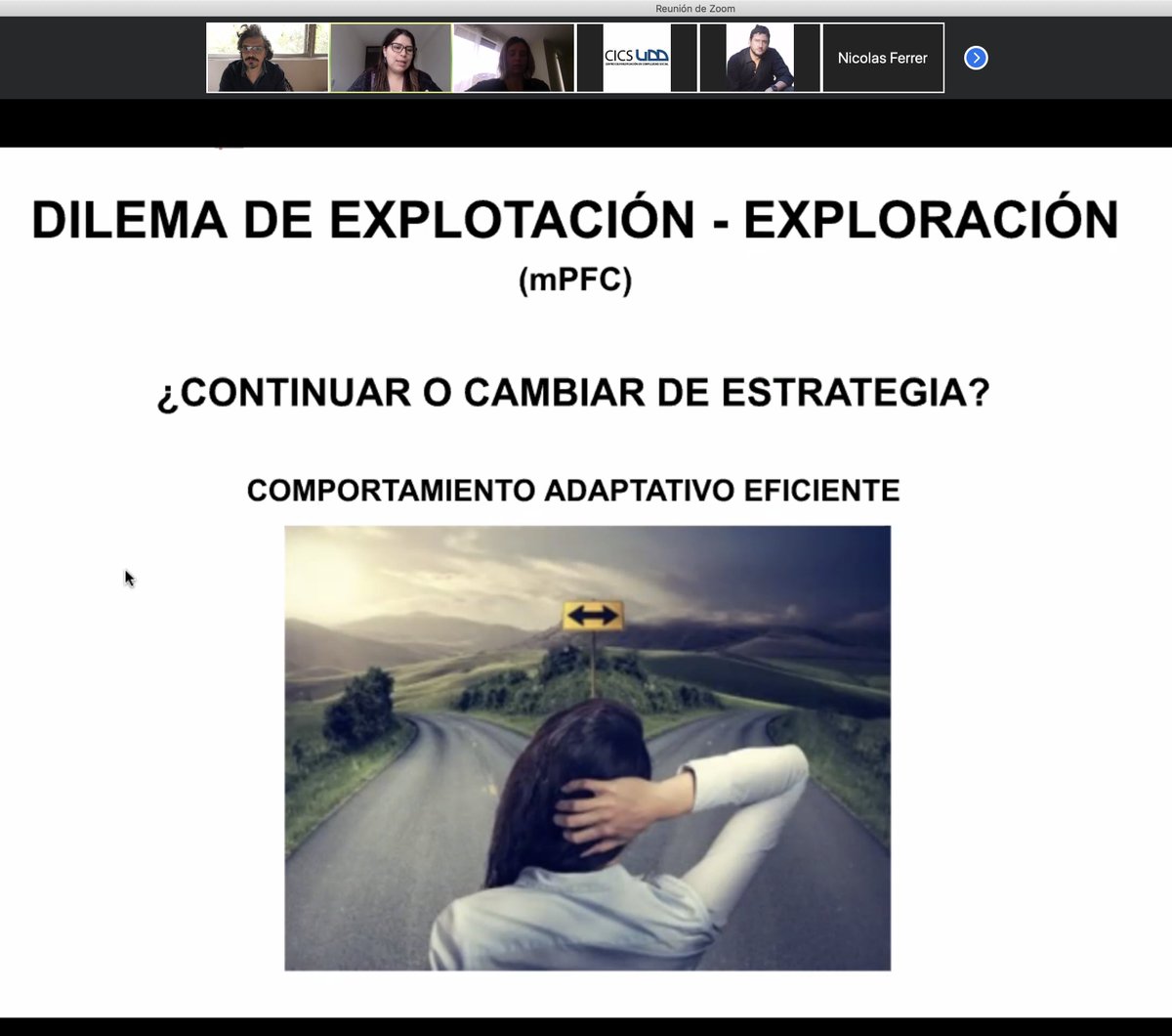 neuroCICS's tweet photo. ahora @mariapaz_mm del #DCCS inicia nuestro labgruop #neuroCICS del dilema de la exploración / explotación y sus mecanismo neurales https://t.co/PlQTj54psq