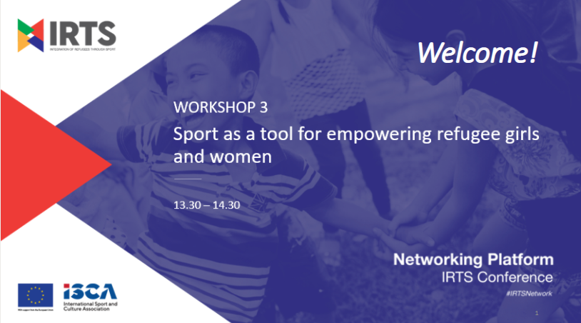 🔔 Coming up in 10 minutes: Our next #IRTSnetwork presentations on 'Sport as a tool for empowering refugee girls and women' with <a href="/danielaconti71/">Daniela Conti</a> <a href="/UispAbroad/">UispAbroad</a> and <a href="/TAKTngo/">TAKT</a> Watch live at facebook.com/ISCApage/