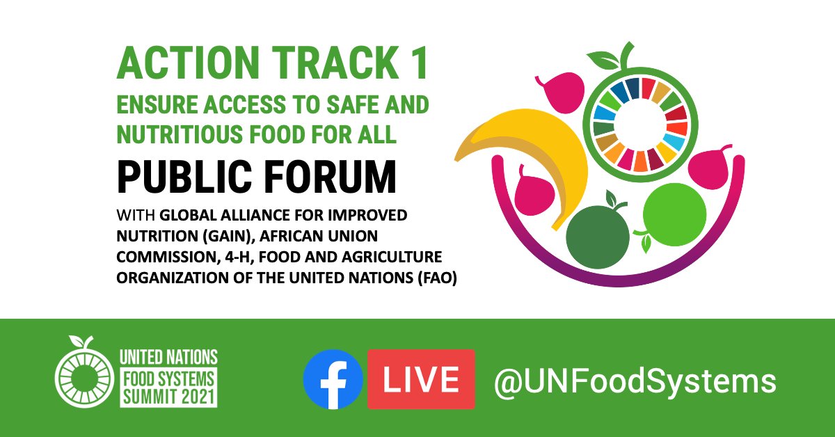 UN Food Systems Summit Action Track 1 - Public Forum is now broadcasting on Facebook Live