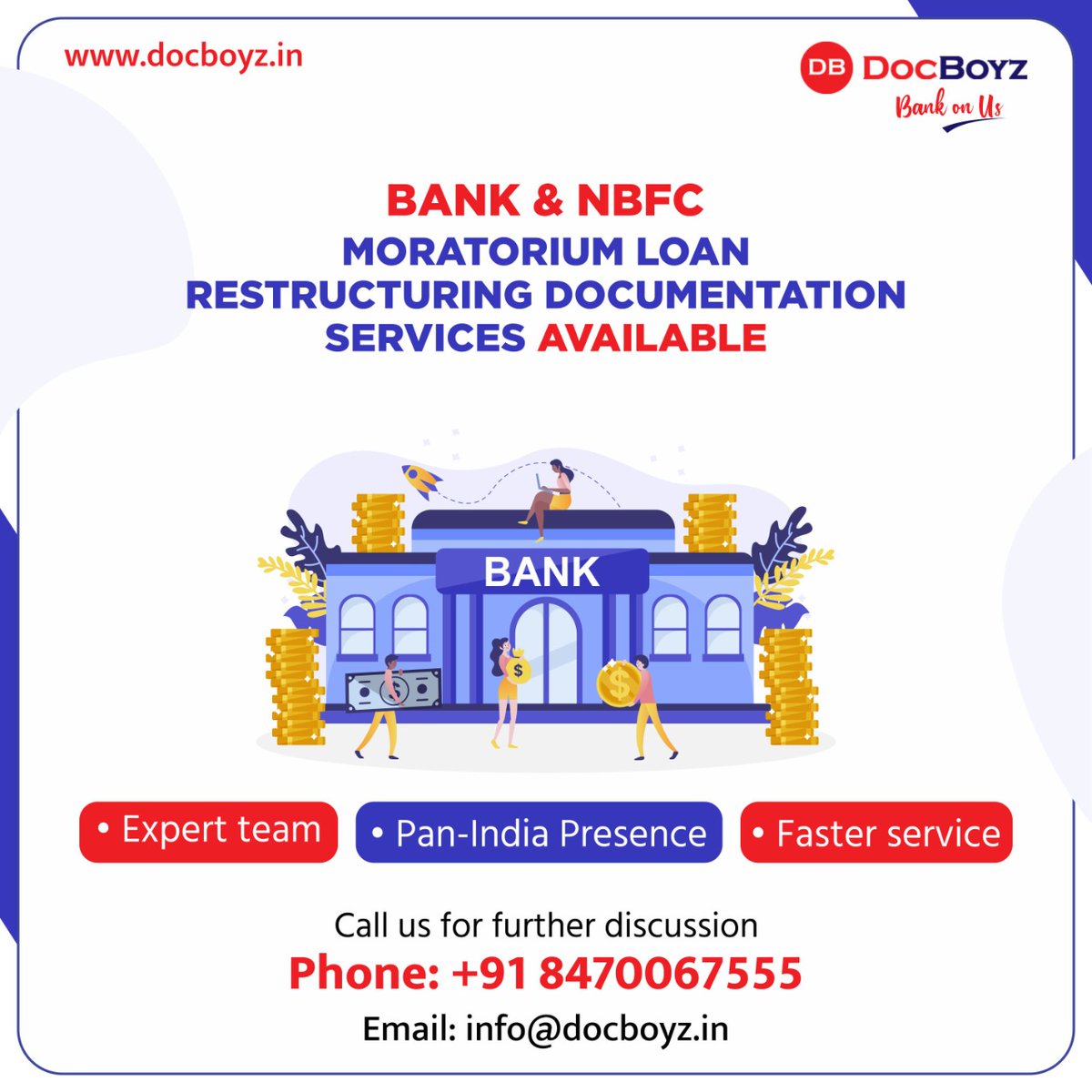 docboyz_'s tweet photo. Team #DocBoyz offering documentation services for moratorium Loan restructuring. Please write to us on info@docboyz.in or call us on +918470067555 #loan_restructuring #documentation #Document_collection #moratorium https://t.co/UW3ZqO7Ovs