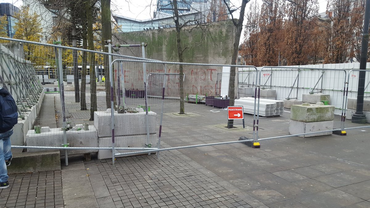 patkarney's tweet photo. Knockdown in Lockdown.Piccadlly's Berlin Wall being prepared for knockdown-@MENnewsdesk -@BBCRadioManc https://t.co/A1C6N8tSpv