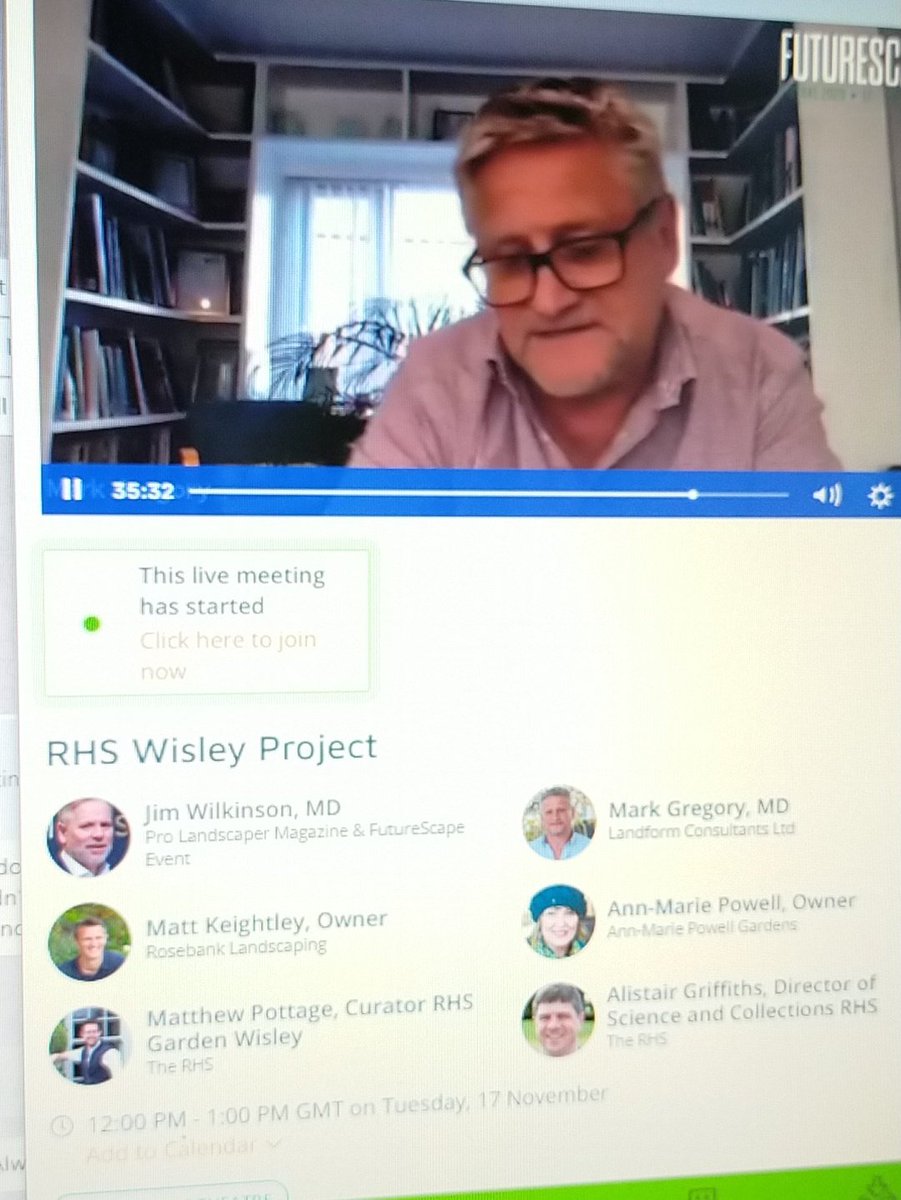 ldngardenadvice's tweet photo. So interesting to hear how the new gardens at @RHSWisley came about and how the build is going, with @FutureScapeUK @mark_landform @matt_keightley @AnnMariePowell @Matthew_Pottage @BotanyRocks. #FutureScapeVIRTUAL2020 https://t.co/xAQfXEEYr8