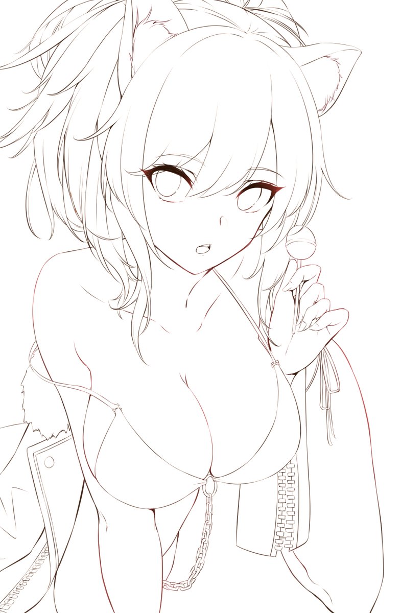 #皆さん線画と塗った後を見せてください
こんな感じッス! 